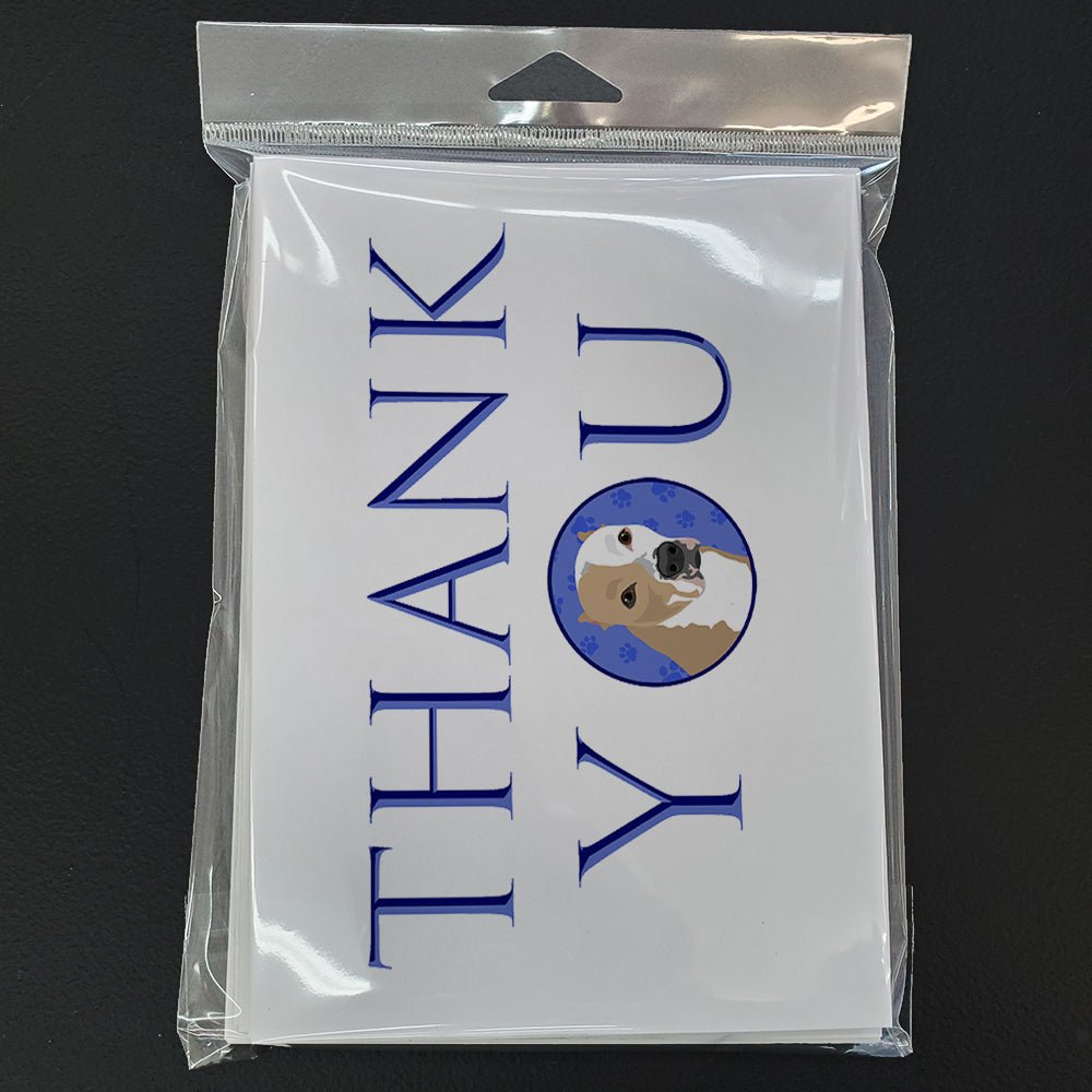 Pit Bull Fawn #4 Thank You Greeting Cards Pack of 8 Blank Cards with Envelopes Whimsical A7 Size 5x7
