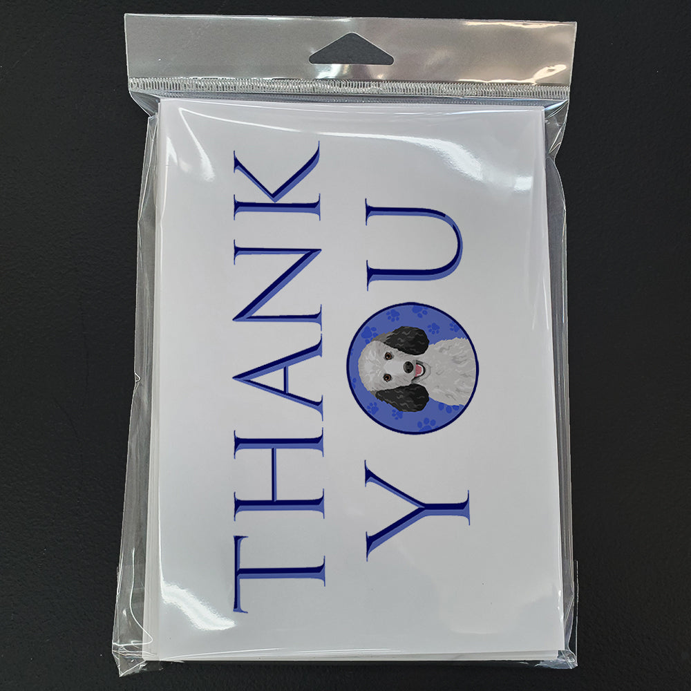 Poodle Standard Silver Thank You Greeting Cards Pack of 8 Blank Cards with Envelopes Whimsical A7 Size 5x7