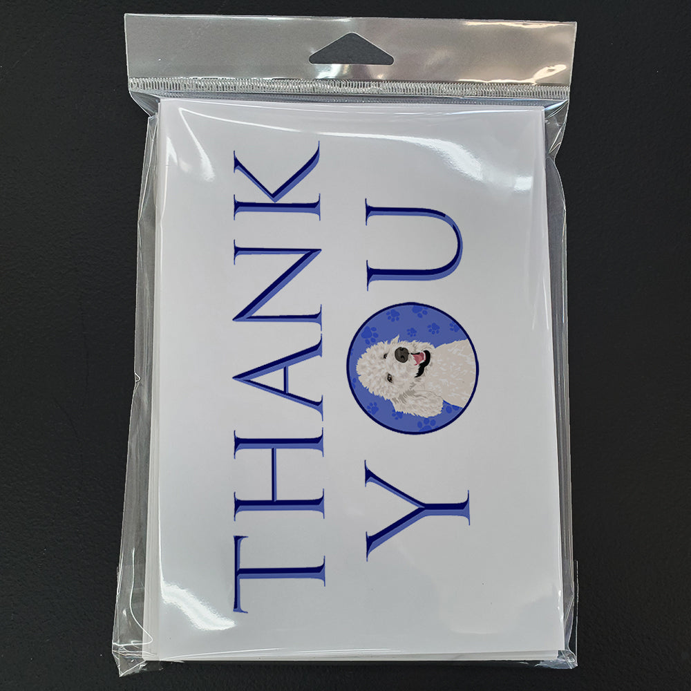 Poodle Standard White Thank You Greeting Cards Pack of 8 Blank Cards with Envelopes Whimsical A7 Size 5x7