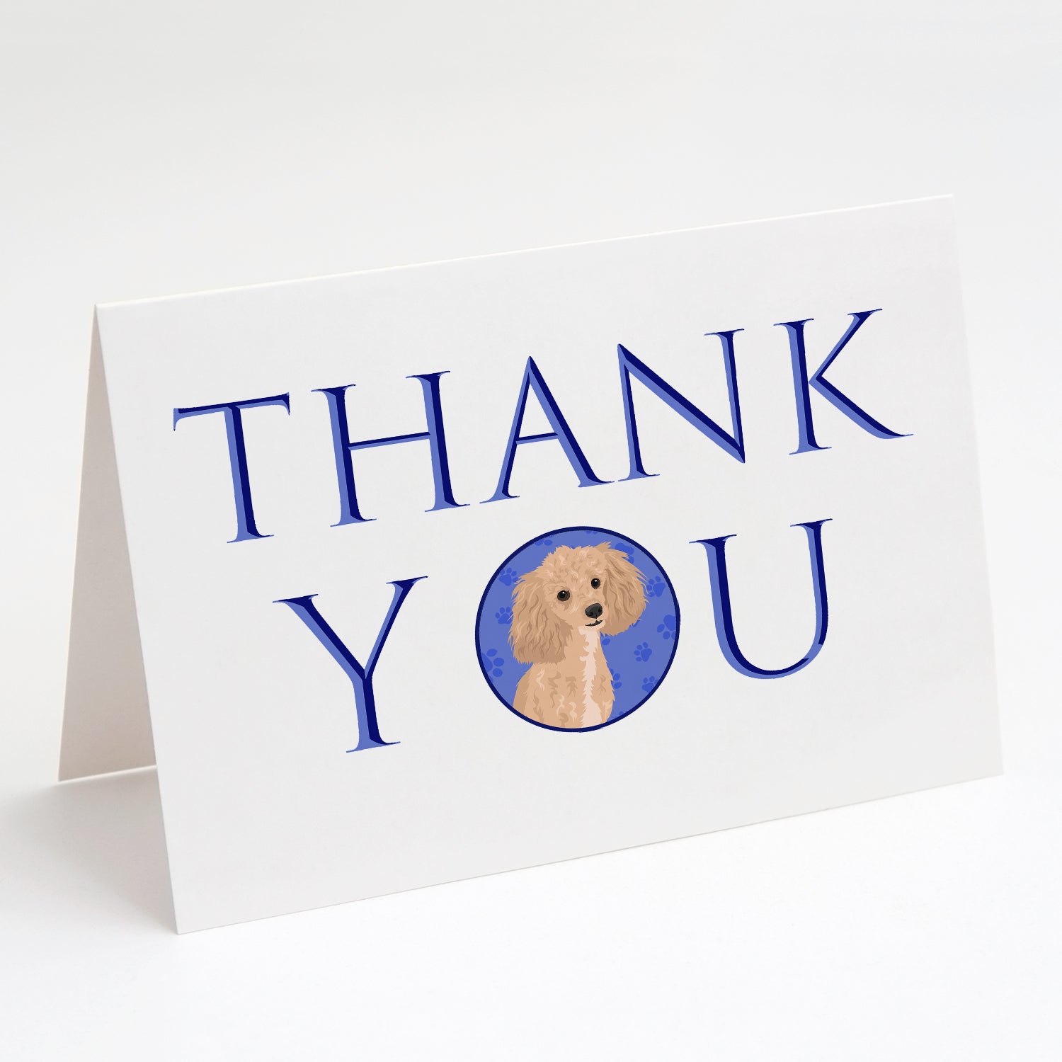 Poodle Toy Apricot Thank You Greeting Cards Pack of 8 Blank Cards with Envelopes Whimsical A7 Size 5x7