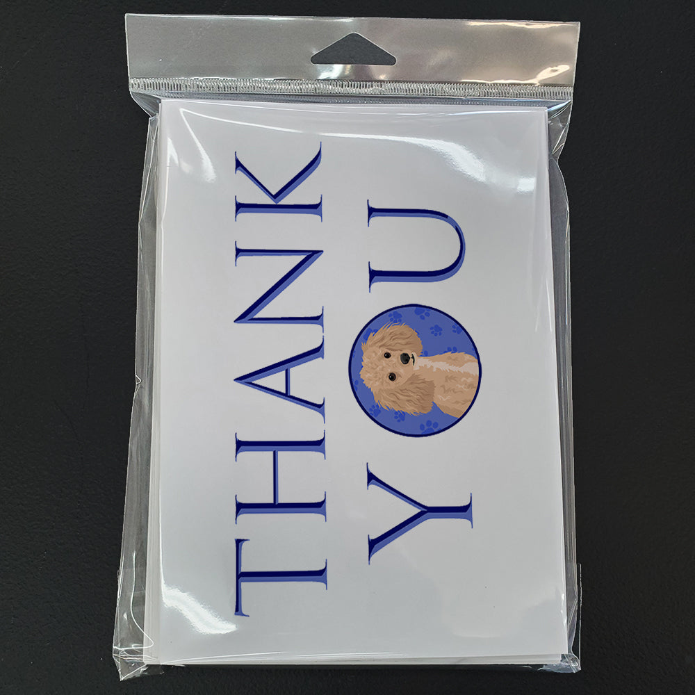 Poodle Toy Apricot Thank You Greeting Cards Pack of 8 Blank Cards with Envelopes Whimsical A7 Size 5x7