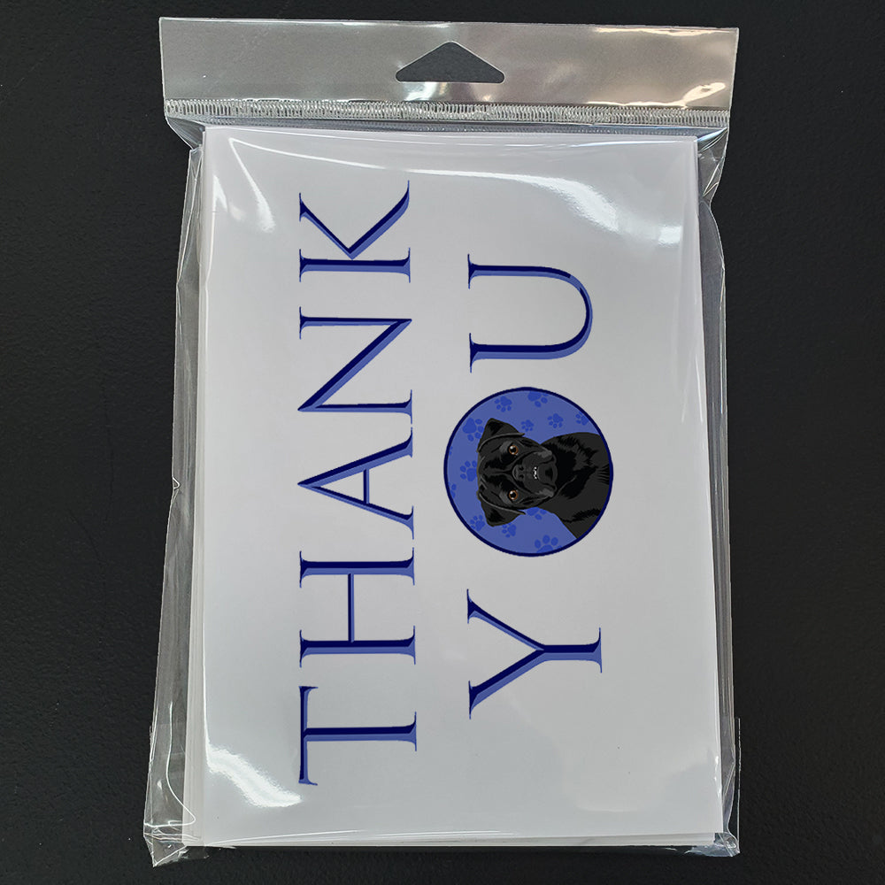Pug Black #2 Thank You Greeting Cards Pack of 8 Blank Cards with Envelopes Whimsical A7 Size 5x7