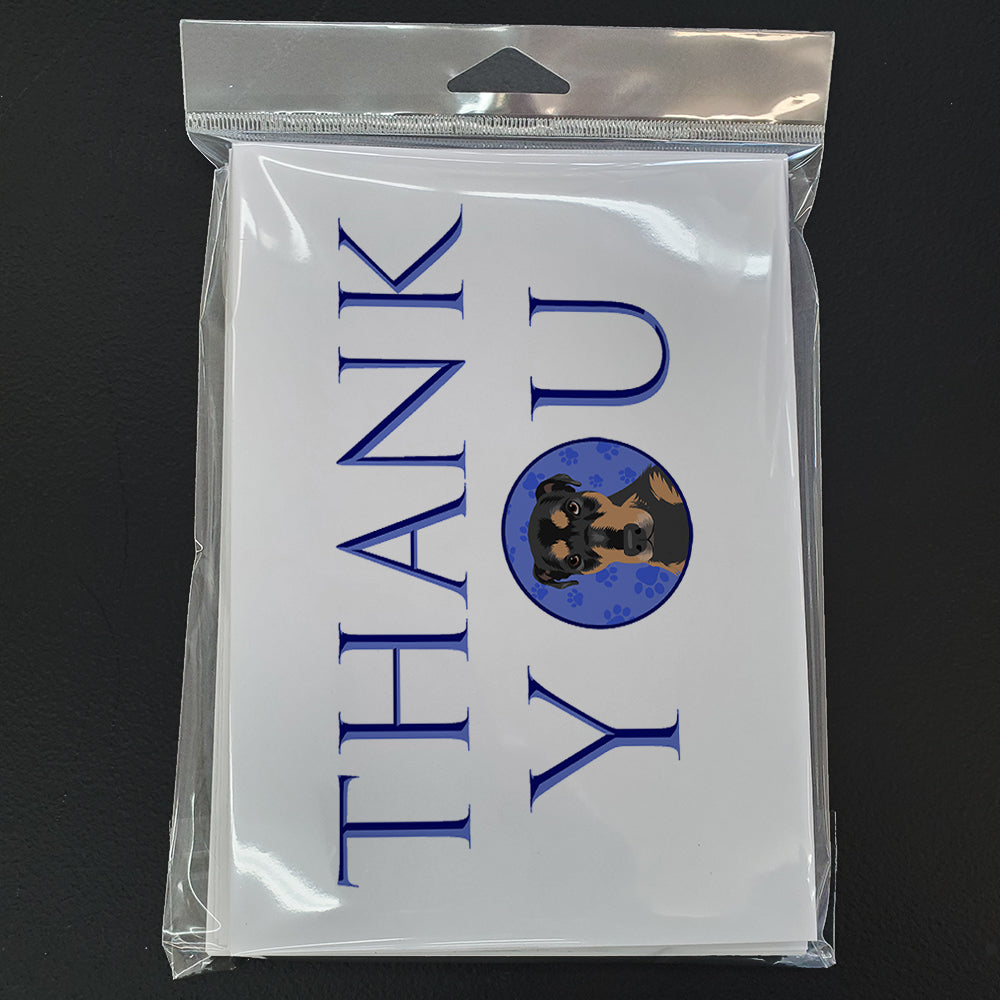 Rottweiler Black and Tan #2 Thank You Greeting Cards Pack of 8 Blank Cards with Envelopes Whimsical A7 Size 5x7