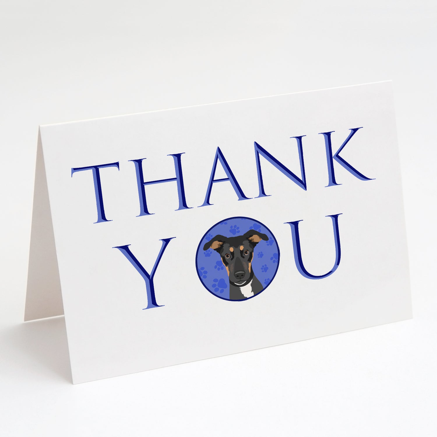 Rottweiler Black and Tan #6 Thank You Greeting Cards Pack of 8 Blank Cards with Envelopes Whimsical A7 Size 5x7