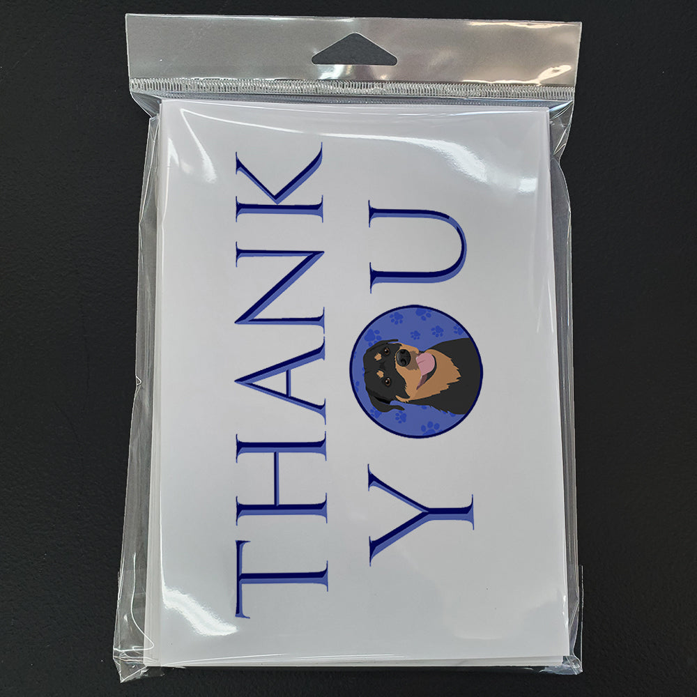 Rottweiler and Tan #7 Thank You Greeting Cards Pack of 8 Blank Cards with Envelopes Whimsical A7 Size 5x7