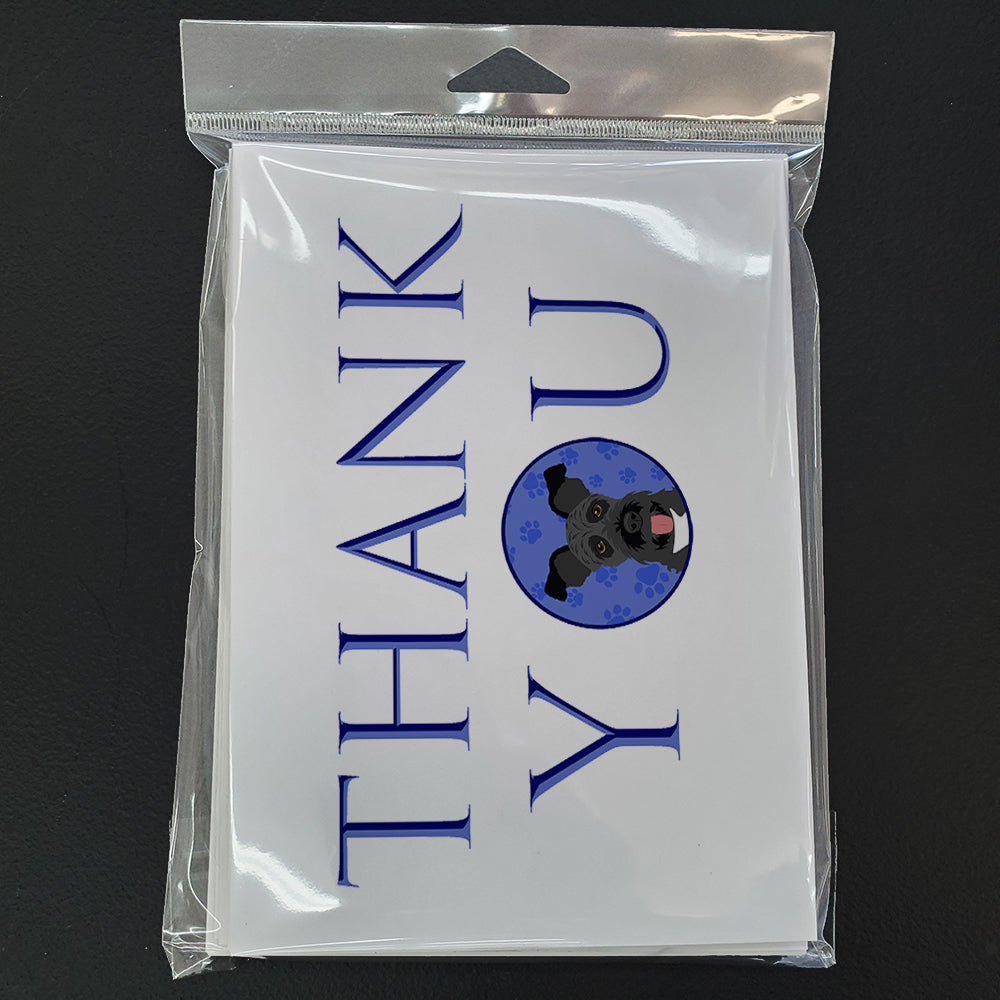 Schnauzer Black #3 Thank You Greeting Cards Pack of 8 Blank Cards with Envelopes Whimsical A7 Size 5x7
