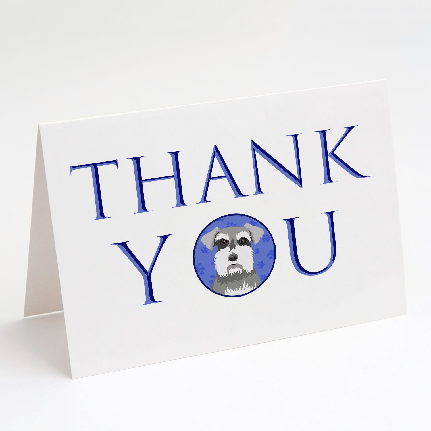 Schnauzer Salt and Pepper #1 Thank You Greeting Cards Pack of 8 Blank Cards with Envelopes Whimsical A7 Size 5x7
