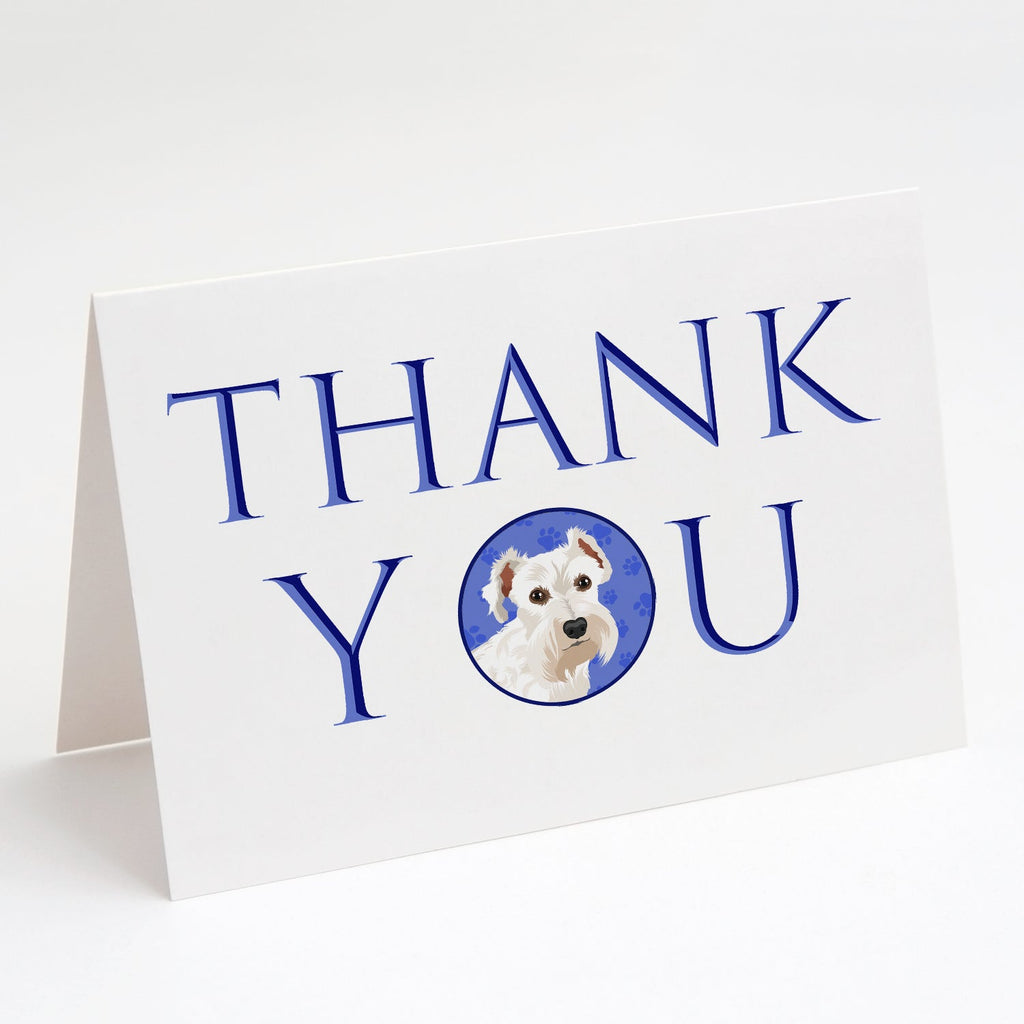 Schnauzer White #1 Thank You Greeting Cards Pack of 8 Blank Cards with Envelopes Whimsical A7 Size 5x7