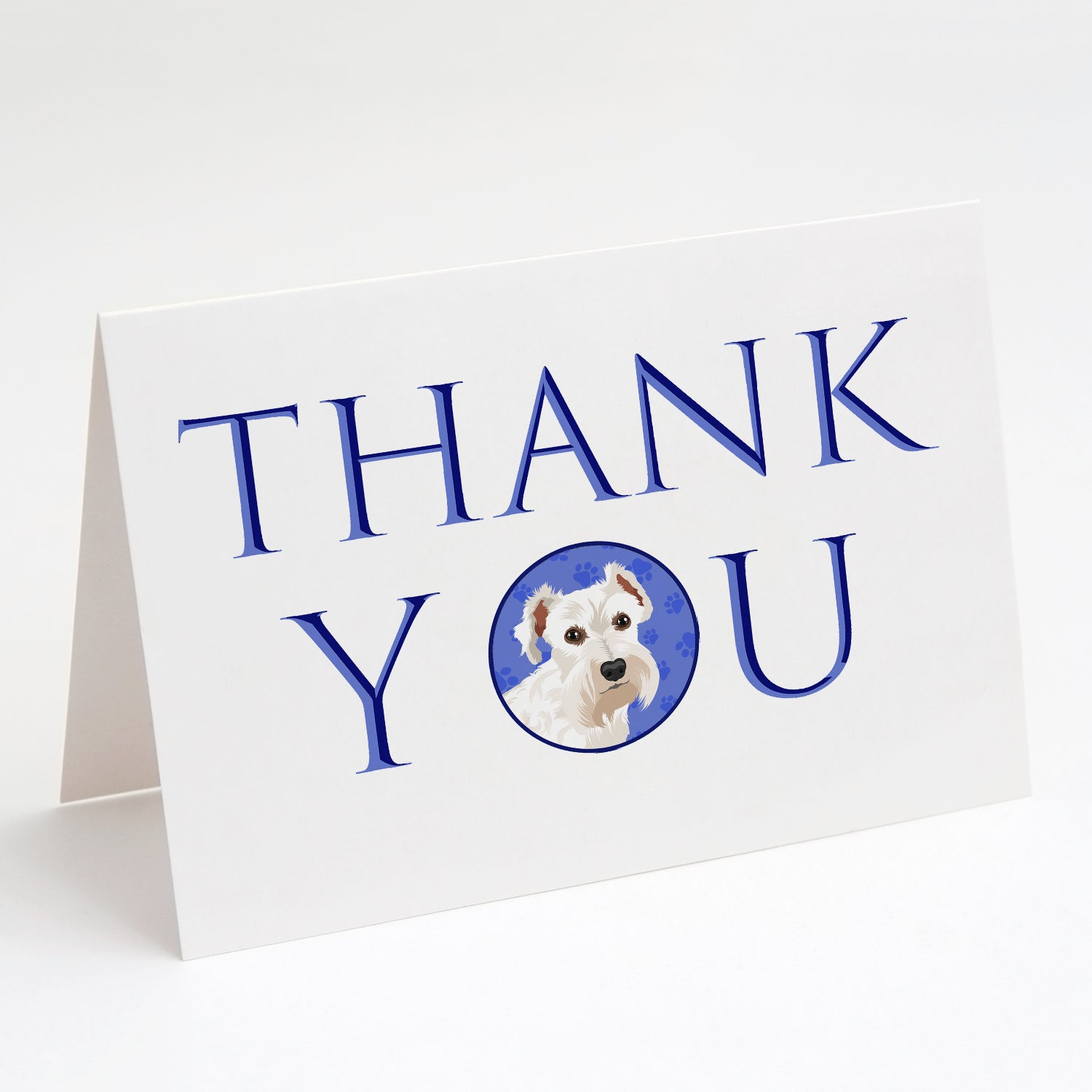 Schnauzer White #1 Thank You Greeting Cards Pack of 8 Blank Cards with Envelopes Whimsical A7 Size 5x7