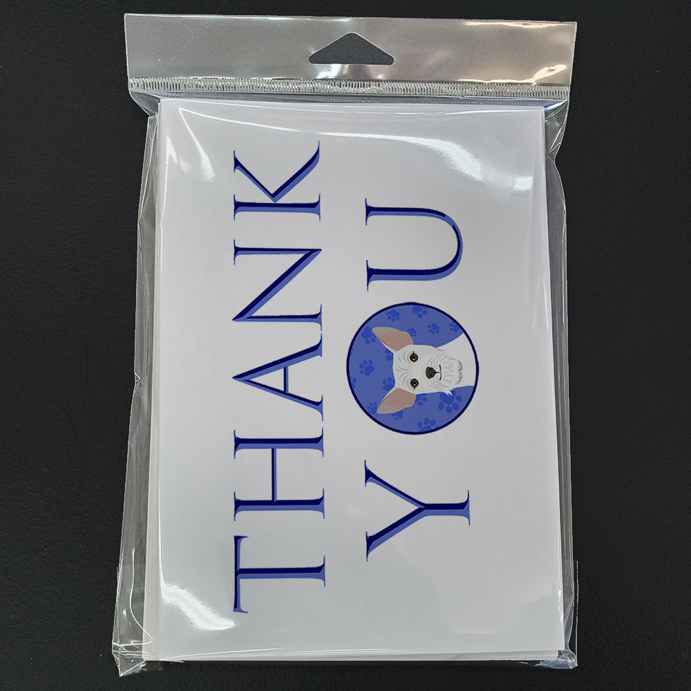Schnauzer White #2 Thank You Greeting Cards Pack of 8 Blank Cards with Envelopes Whimsical A7 Size 5x7