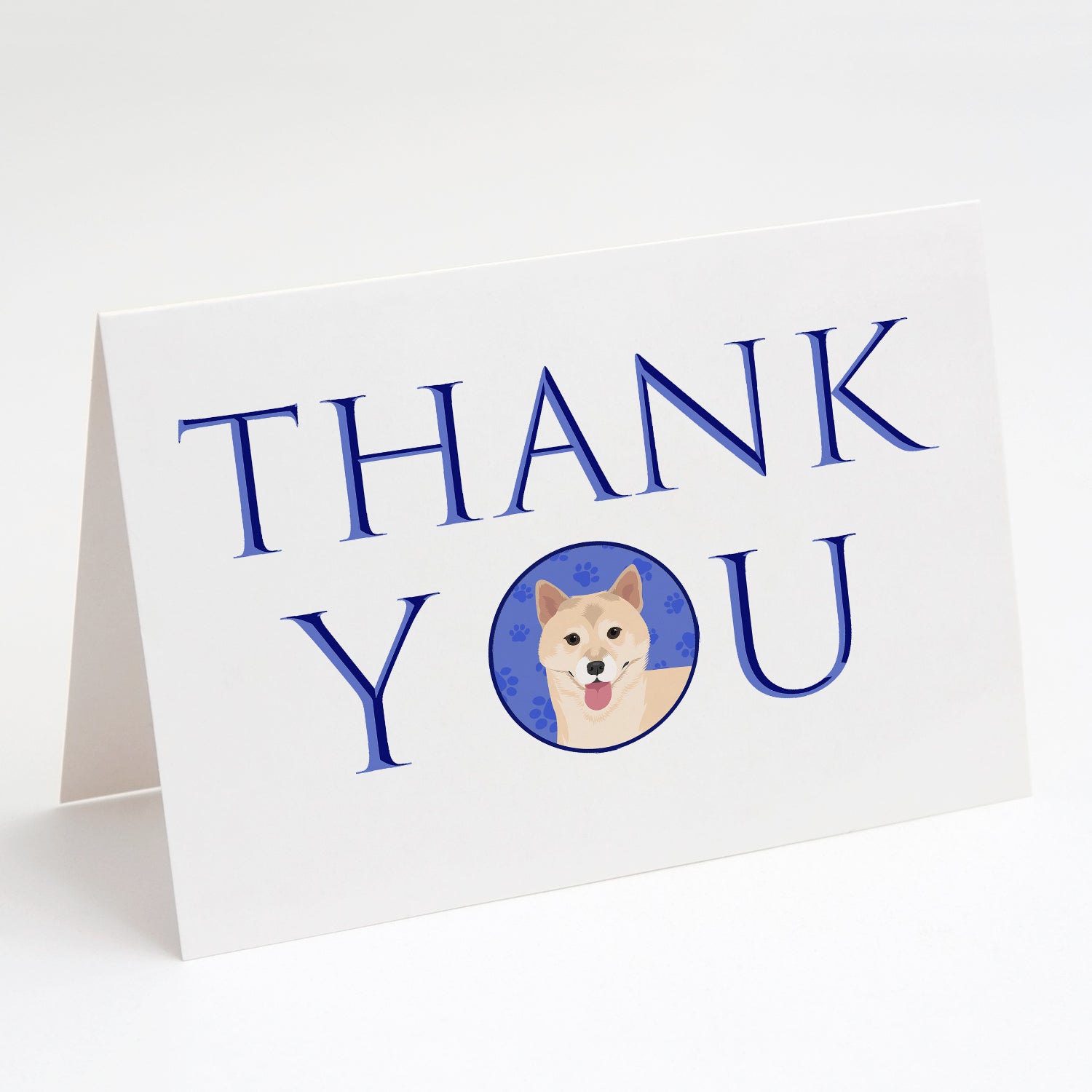 Shiba Inu Cream #1 Thank You Greeting Cards Pack of 8 Blank Cards with Envelopes Whimsical A7 Size 5x7