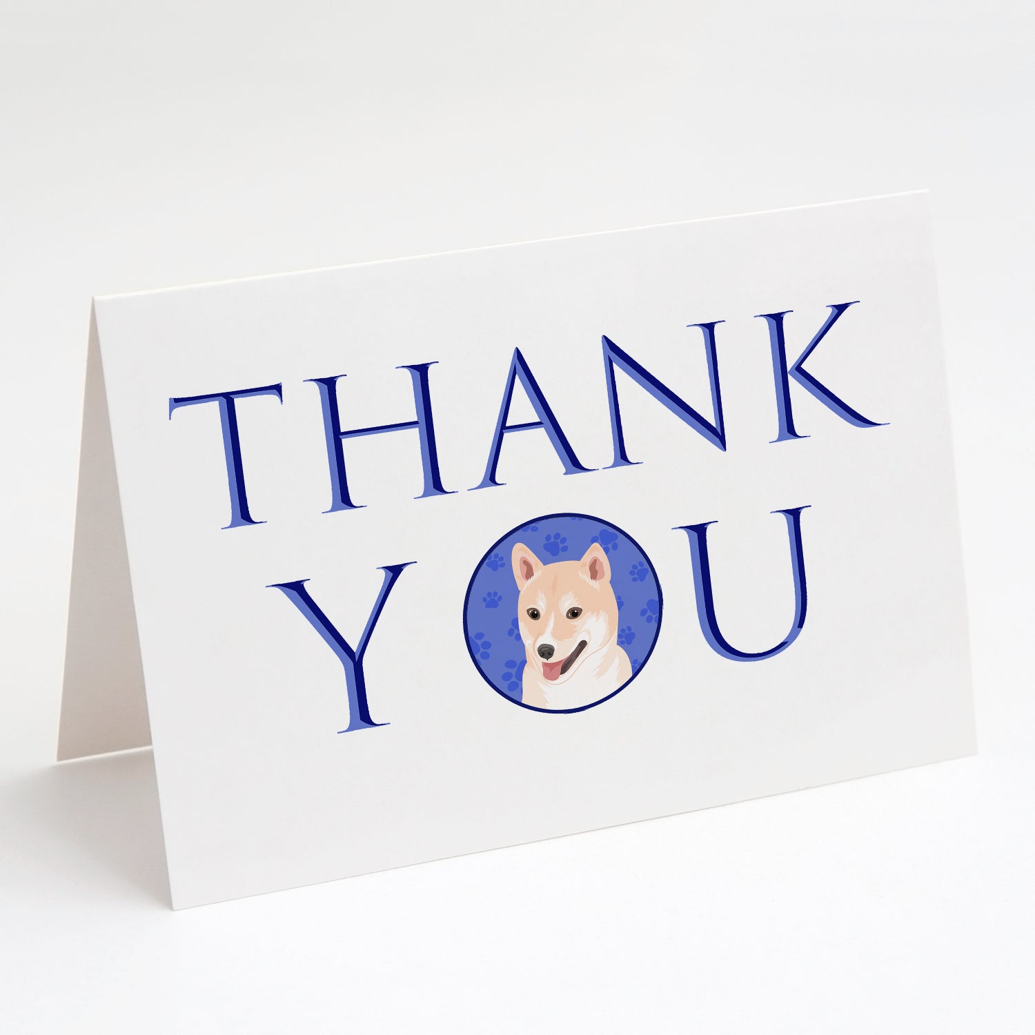 Shiba Inu Cream #2 Thank You Greeting Cards Pack of 8 Blank Cards with Envelopes Whimsical A7 Size 5x7