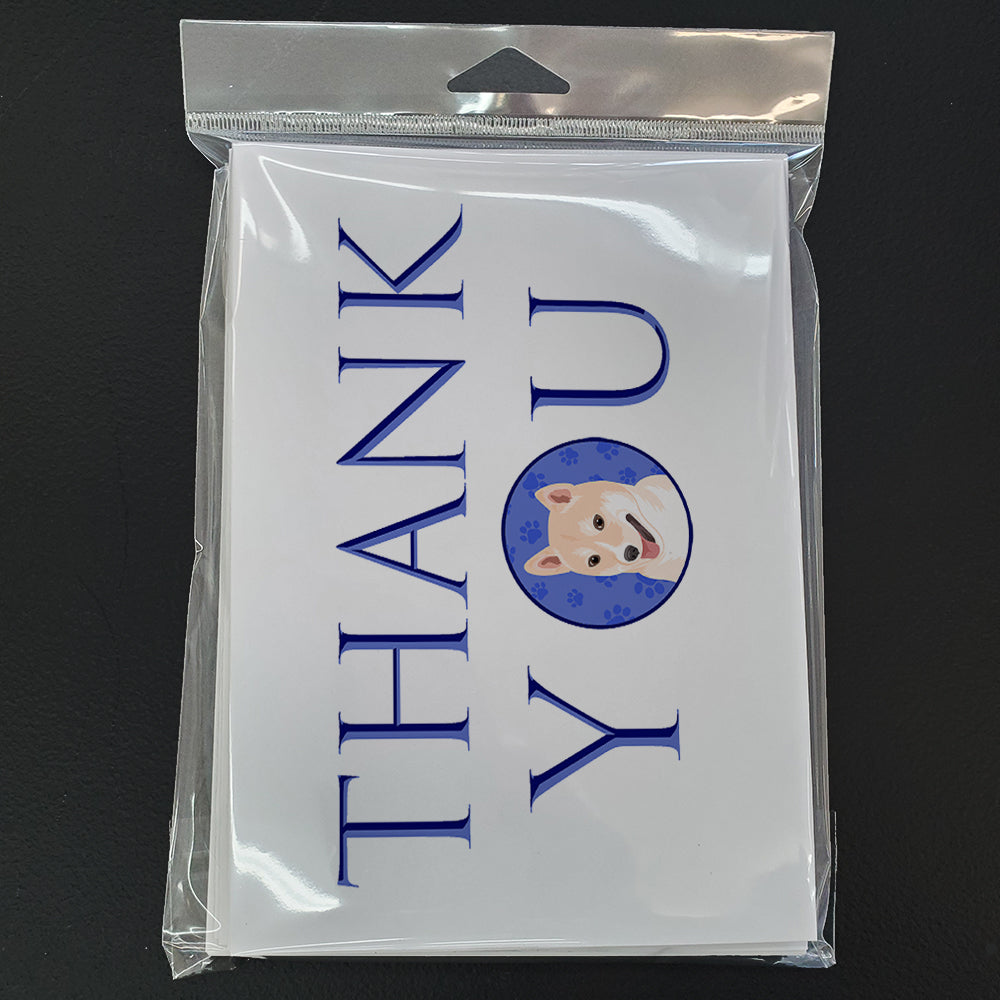 Shiba Inu Cream #2 Thank You Greeting Cards Pack of 8 Blank Cards with Envelopes Whimsical A7 Size 5x7