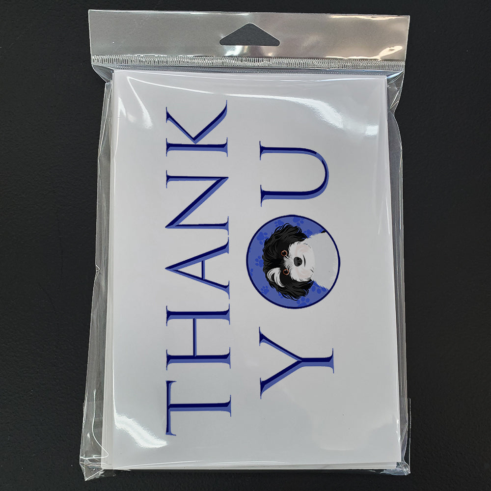 Shih-Tzu Black and White #1 Thank You Greeting Cards Pack of 8 Blank Cards with Envelopes Whimsical A7 Size 5x7