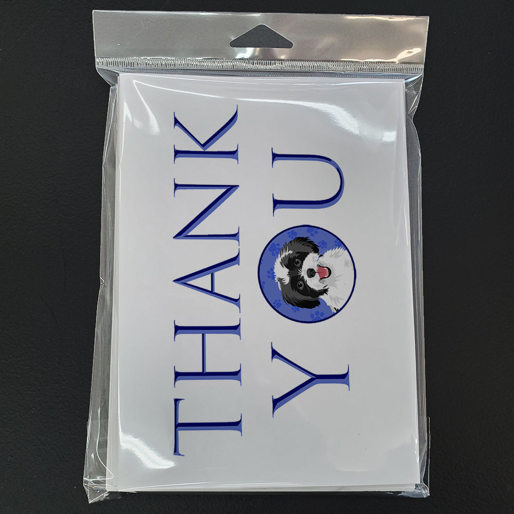Shih-Tzu Black and White #3 Thank You Greeting Cards Pack of 8 Blank Cards with Envelopes Whimsical A7 Size 5x7