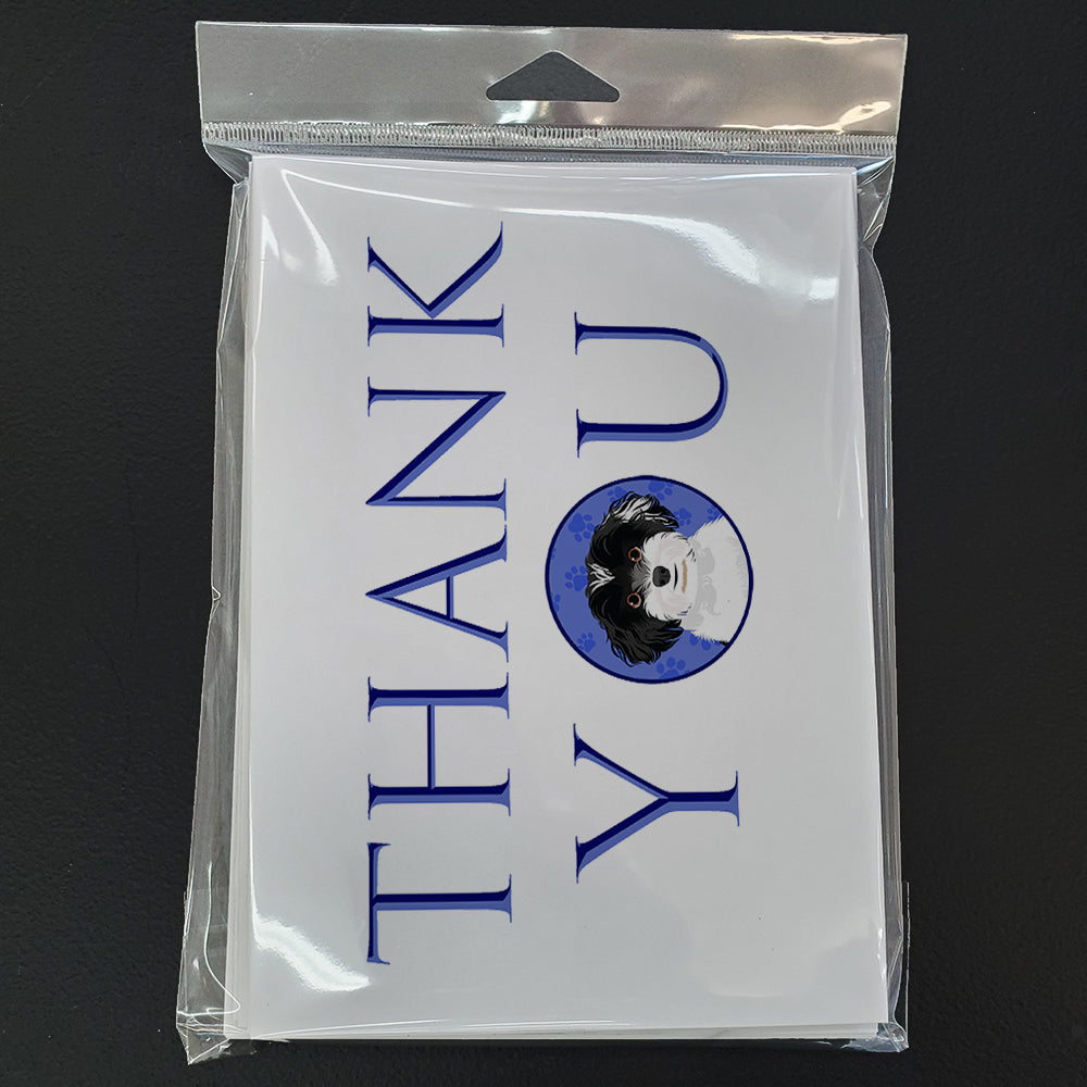 Shih-Tzu Black and White #4 Thank You Greeting Cards Pack of 8 Blank Cards with Envelopes Whimsical A7 Size 5x7