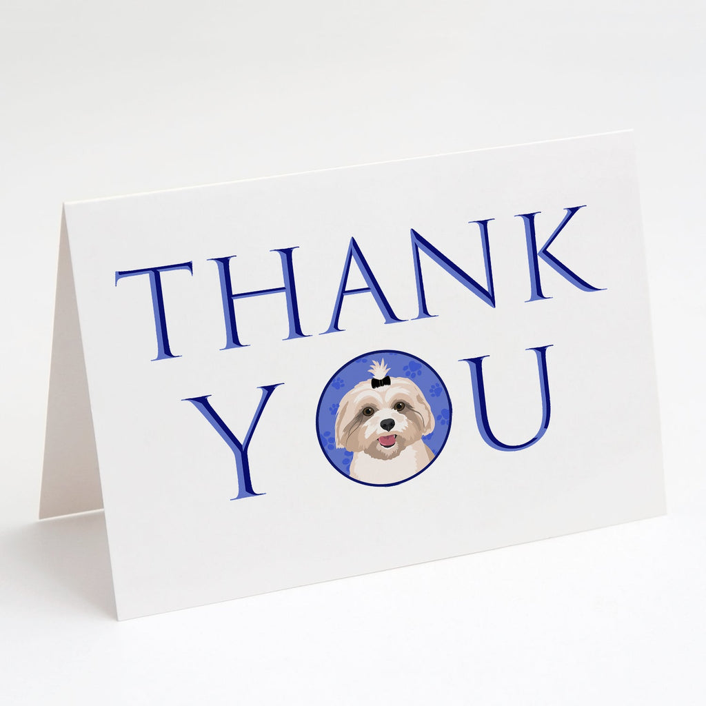 Shih-Tzu Gold #2 Thank You Greeting Cards Pack of 8 Blank Cards with Envelopes Whimsical A7 Size 5x7