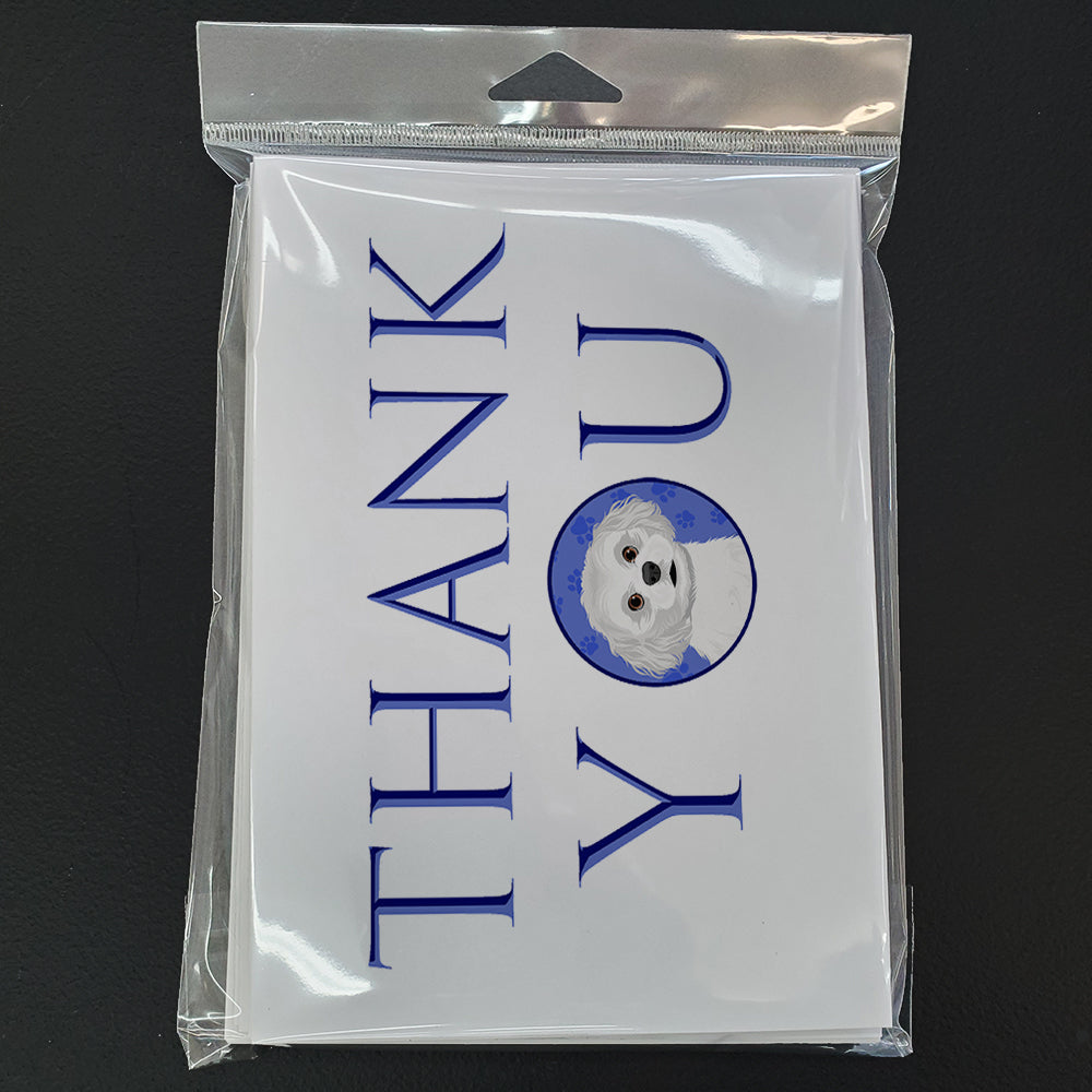 Shih-Tzu Silver and White #1 Thank You Greeting Cards Pack of 8 Blank Cards with Envelopes Whimsical A7 Size 5x7