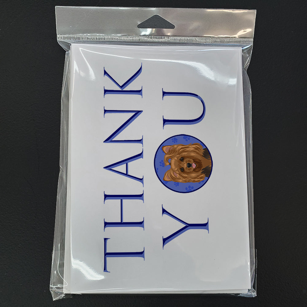 Yorkie Black and Gold #1 Thank You Greeting Cards Pack of 8 Blank Cards with Envelopes Whimsical A7 Size 5x7