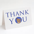 Yorkie Blue and Gold Thank You Greeting Cards Pack of 8 Blank Cards with Envelopes Whimsical A7 Size 5x7