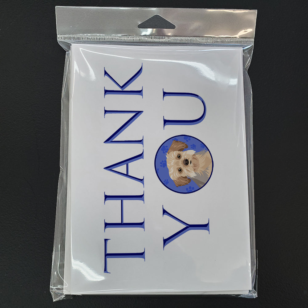 Yorkie Blue and Tan #1 Thank You Greeting Cards Pack of 8 Blank Cards with Envelopes Whimsical A7 Size 5x7