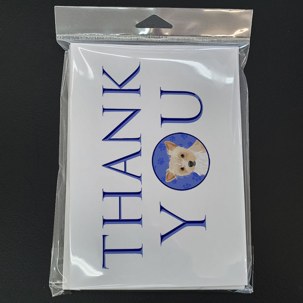 Yorkie Parti Thank You Greeting Cards Pack of 8 Blank Cards with Envelopes Whimsical A7 Size 5x7