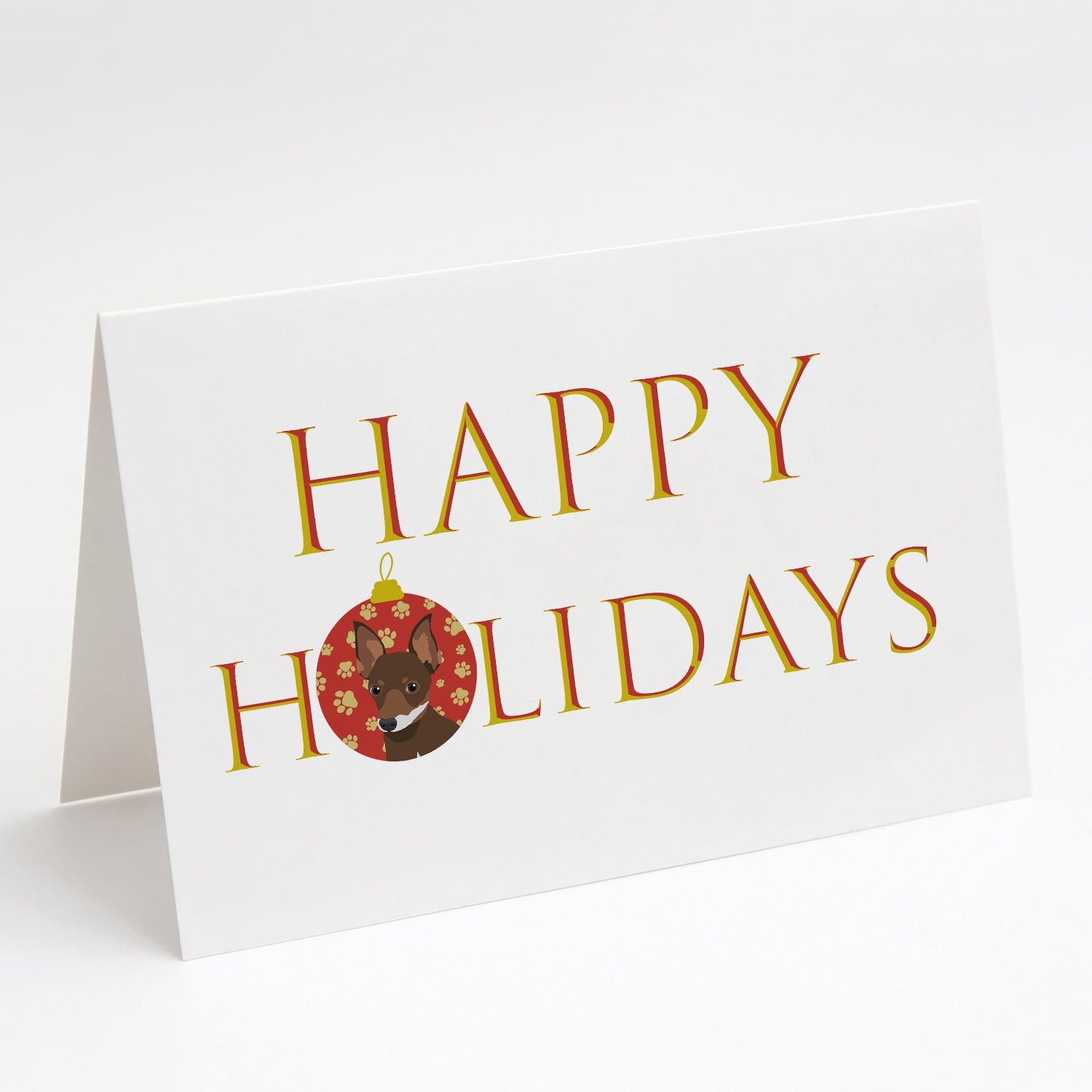 Chihuahua Chocolate and White #2 Happy Holidays Greeting Cards Pack of 8 Blank Cards with Envelopes Whimsical A7 Size 5x7