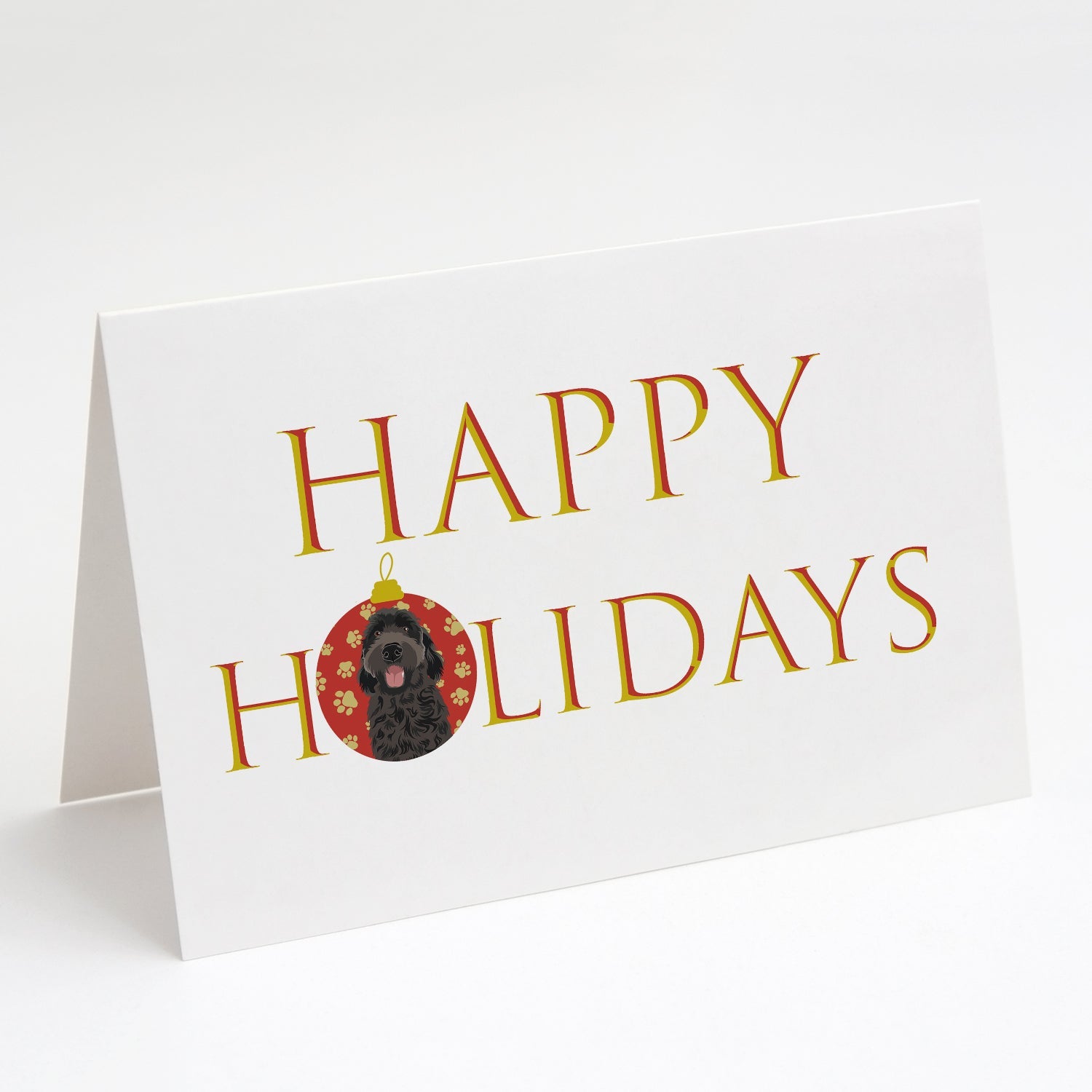 Doodle Black #1 Happy Holidays Greeting Cards Pack of 8 Blank Cards with Envelopes Whimsical A7 Size 5x7