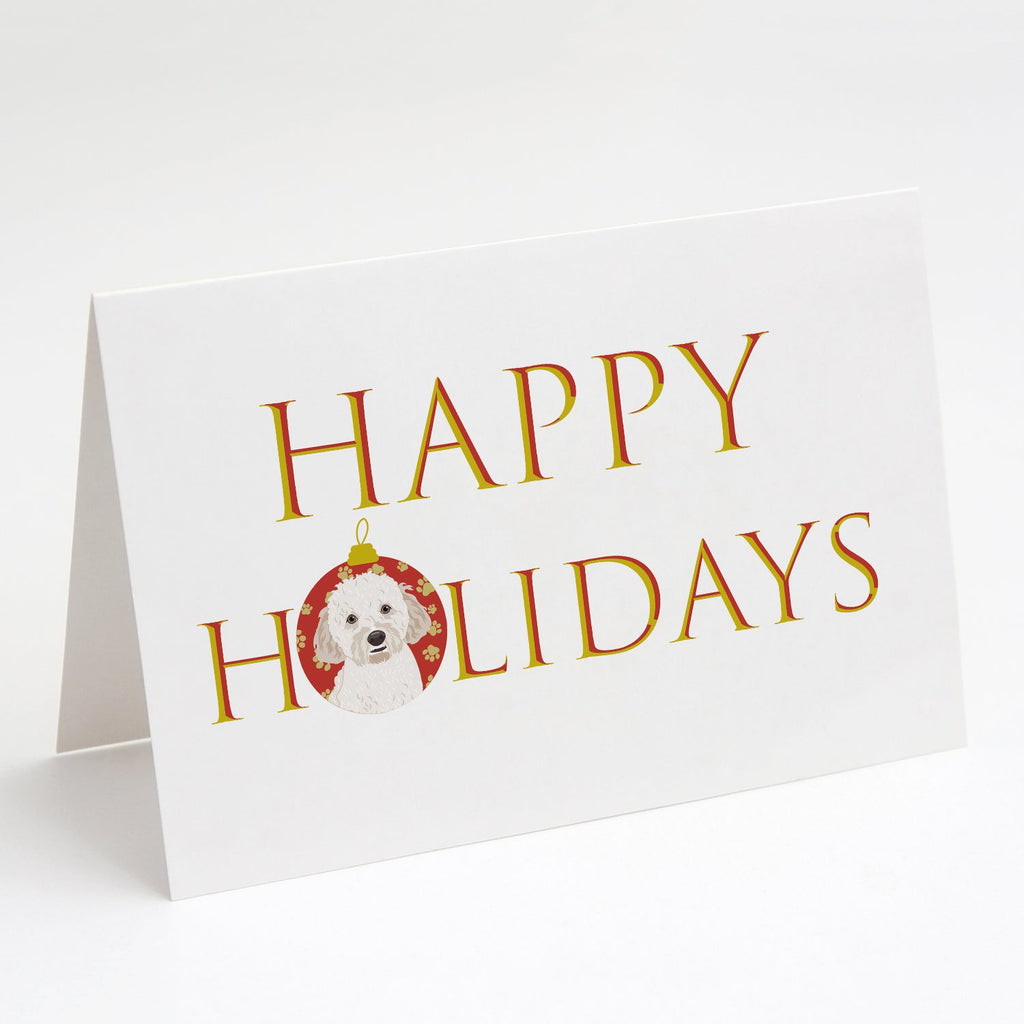 Doodle Cream #4 Happy Holidays Greeting Cards Pack of 8 Blank Cards with Envelopes Whimsical A7 Size 5x7