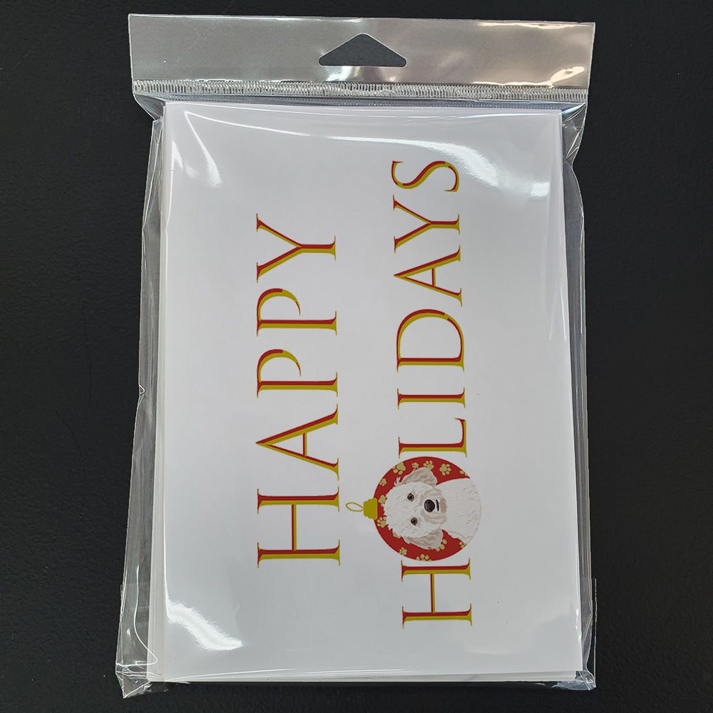 Doodle Cream #4 Happy Holidays Greeting Cards Pack of 8 Blank Cards with Envelopes Whimsical A7 Size 5x7