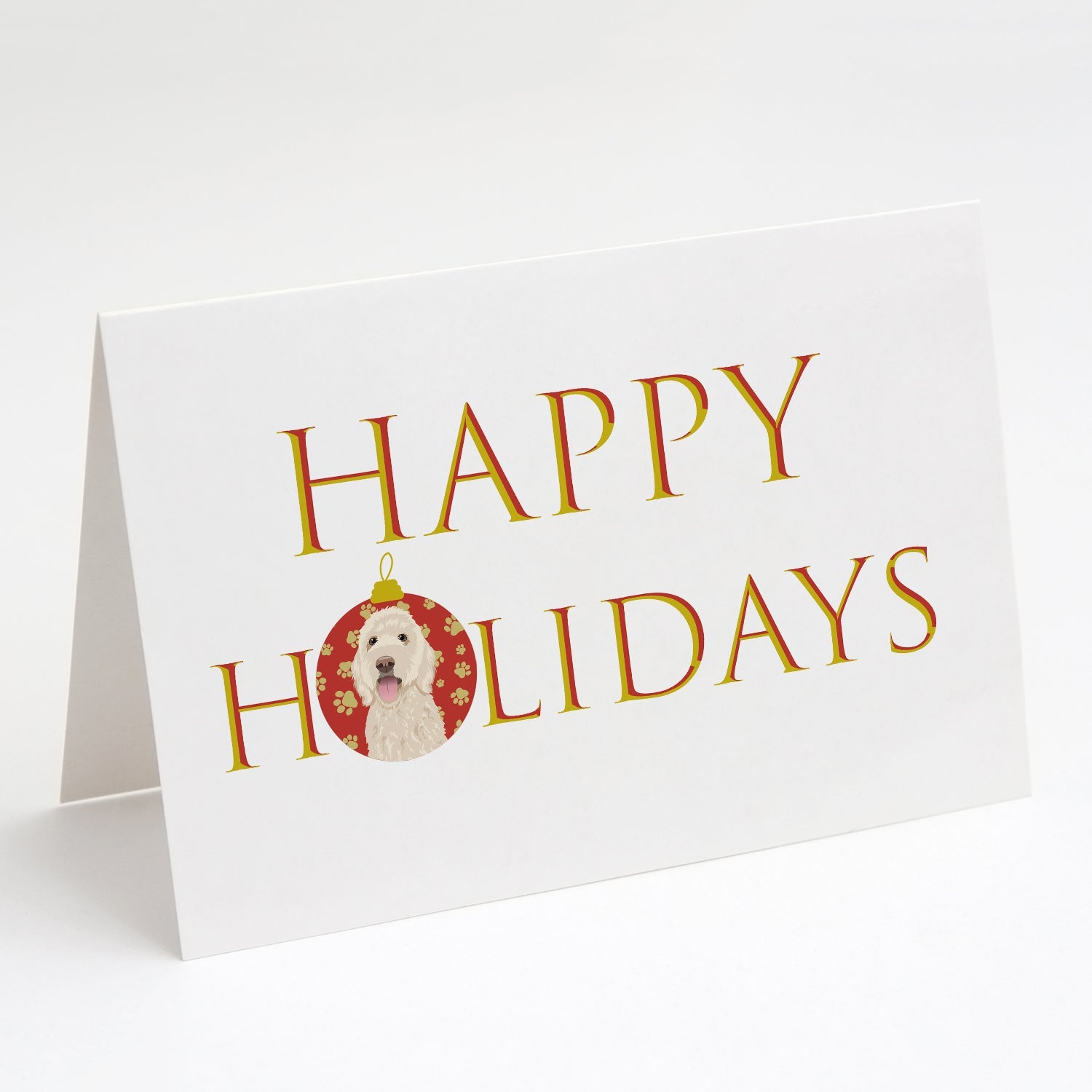 Doodle Cream #5 Happy Holidays Greeting Cards Pack of 8 Blank Cards with Envelopes Whimsical A7 Size 5x7
