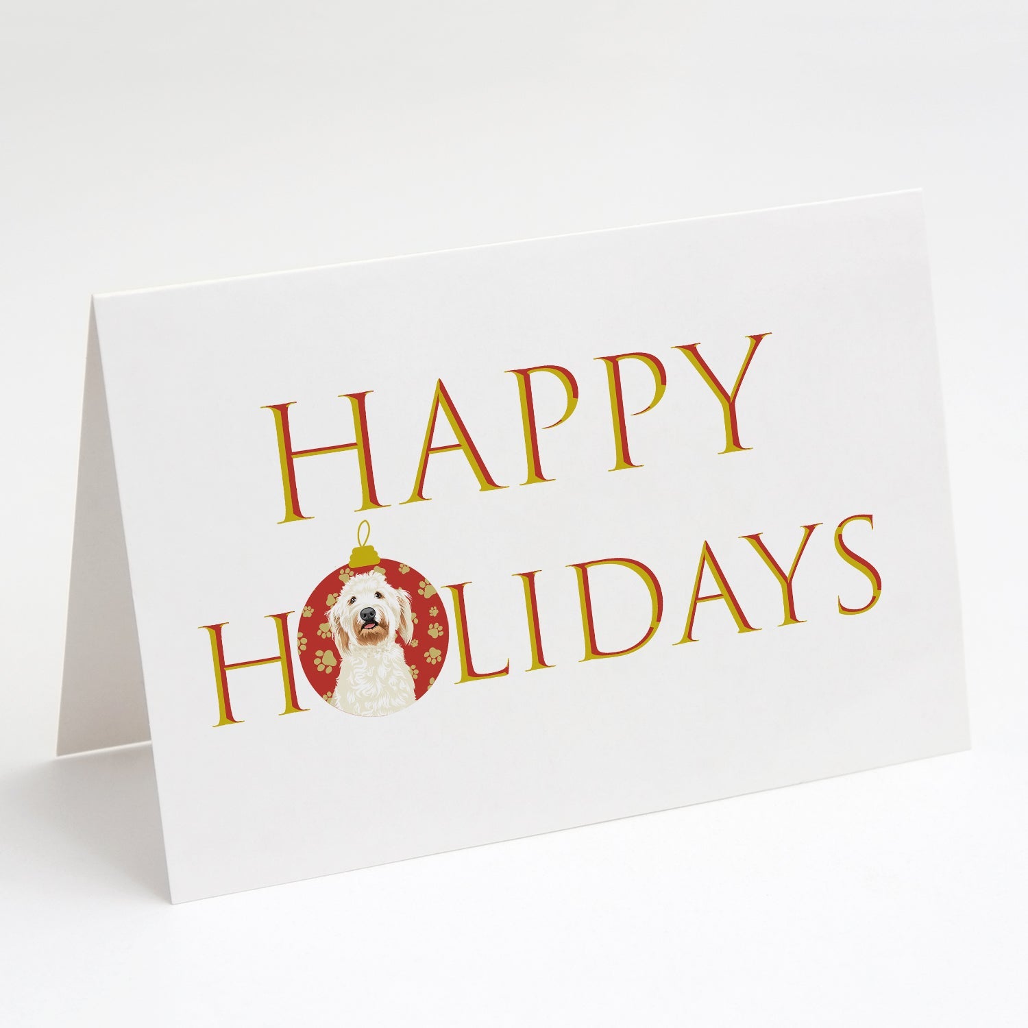Doodle Cream #6 Happy Holidays Greeting Cards Pack of 8 Blank Cards with Envelopes Whimsical A7 Size 5x7