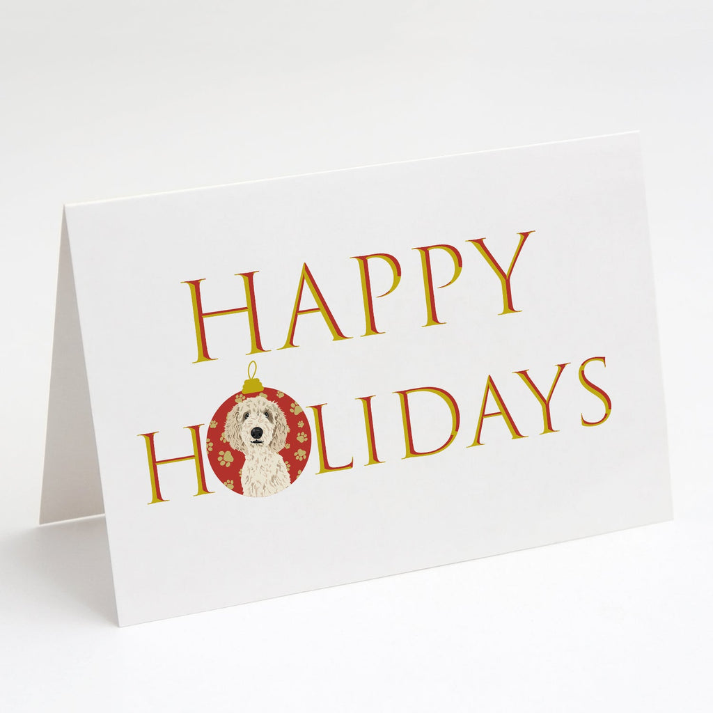 Doodle Cream #7 Happy Holidays Greeting Cards Pack of 8 Blank Cards with Envelopes Whimsical A7 Size 5x7