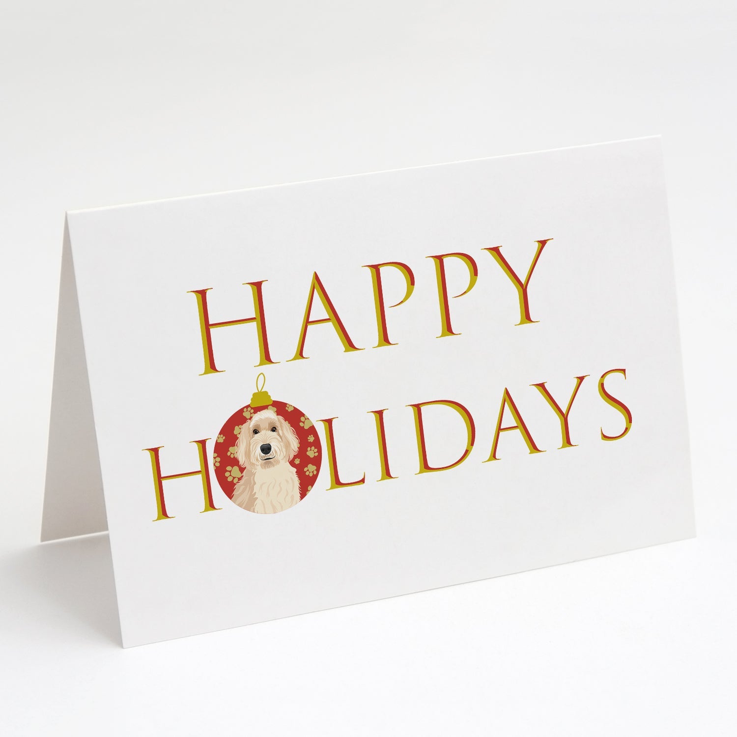 Doodle Fawn #2 Happy Holidays Greeting Cards Pack of 8 Blank Cards with Envelopes Whimsical A7 Size 5x7