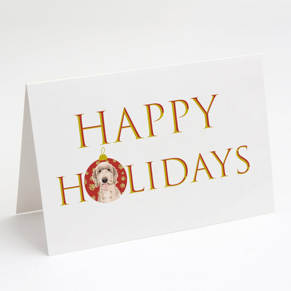 Doodle Fawn #5 Happy Holidays Greeting Cards Pack of 8 Blank Cards with Envelopes Whimsical A7 Size 5x7