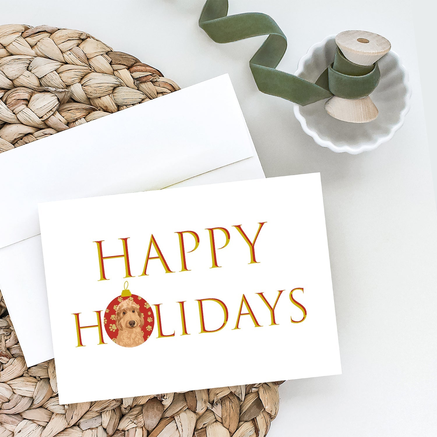 Doodle Liver #1 Happy Holidays Greeting Cards Pack of 8 Blank Cards with Envelopes Whimsical A7 Size 5x7