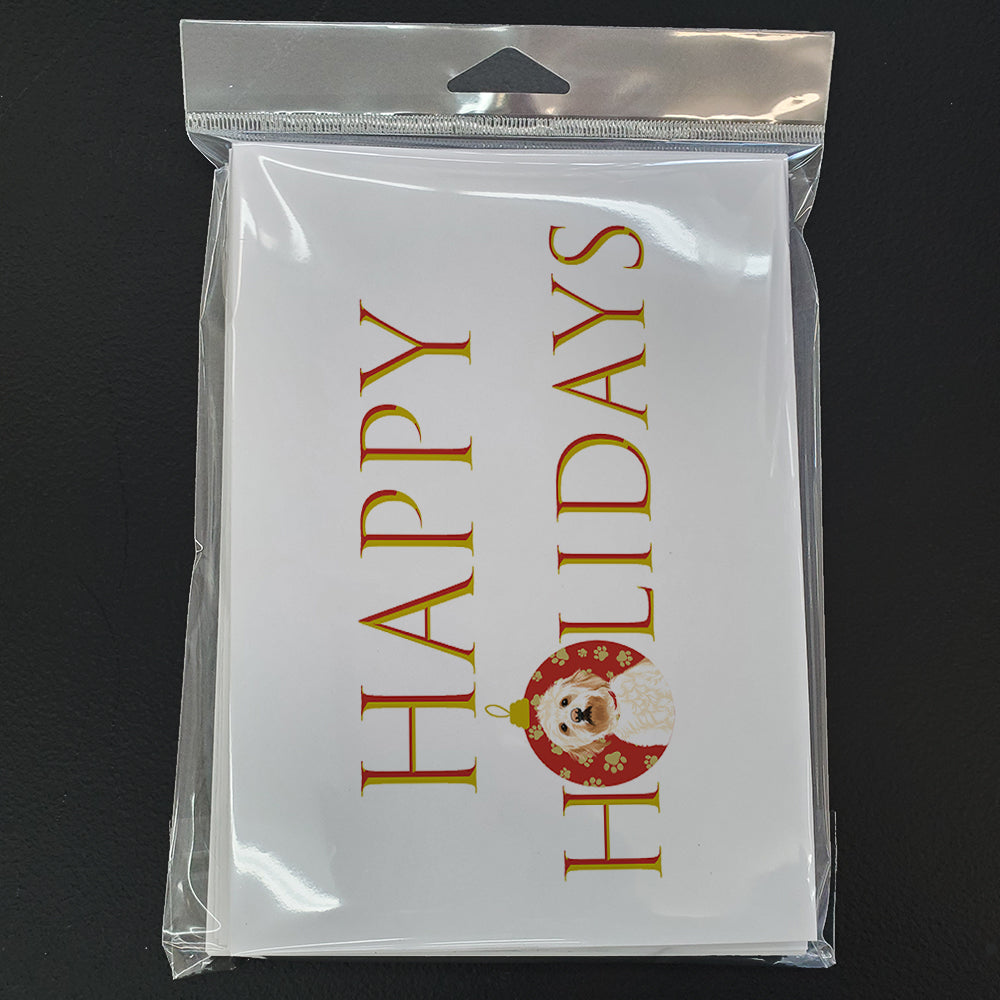 Doodle Red #2 Happy Holidays Greeting Cards Pack of 8 Blank Cards with Envelopes Whimsical A7 Size 5x7