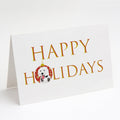 Doodle Silver and White #2 Happy Holidays Greeting Cards Pack of 8 Blank Cards with Envelopes Whimsical A7 Size 5x7