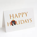 English Bulldog Black and White Happy Holidays Greeting Cards Pack of 8 Blank Cards with Envelopes Whimsical A7 Size 5x7