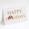 English Bulldog Tricolor #3 Happy Holidays Greeting Cards Pack of 8 Blank Cards with Envelopes Whimsical A7 Size 5x7