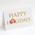 Labrador Retriever Yellow #3 Happy Holidays Greeting Cards Pack of 8 Blank Cards with Envelopes Whimsical A7 Size 5x7