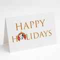 Pit Bull White #2 Happy Holidays Greeting Cards Pack of 8 Blank Cards with Envelopes Whimsical A7 Size 5x7