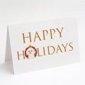 PoodleToy White Happy Holidays Greeting Cards Pack of 8 Blank Cards with Envelopes Whimsical A7 Size 5x7