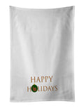 Llamas - Alpaca Suri Happy Holidays Kitchen Towel Set of 2 White Dish Towels Decorative Bathroom Hand towel for Hand, Face, Hair, Yoga, Tea, Dishcloth, 19 X 28", White