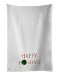 Rabbits - Tan Rabbit Happy Holidays Kitchen Towel Set of 2 White Dish Towels Decorative Bathroom Hand towel for Hand, Face, Hair, Yoga, Tea, Dishcloth, 19 X 28", White