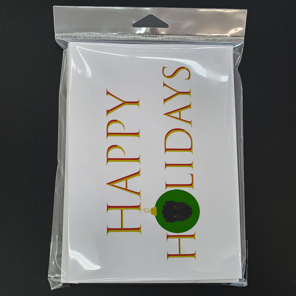 Affenpinscher - Dog Face Happy Holidays Christmas Greeting Cards Pack of 8 Blank Cards with Envelopes Whimsical A7 Size 5x7