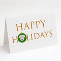Glen of Imaal - Dog Face Happy Holidays Christmas Greeting Cards Pack of 8 Blank Cards with Envelopes Whimsical A7 Size 5x7