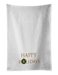 Kromfohrlander - Dog Face Happy Holidays Christmas Kitchen Towel Set of 2 White Dish Towels Decorative Bathroom Hand towel for Hand, Face, Hair, Yoga, Tea, Dishcloth, 19 X 28", White