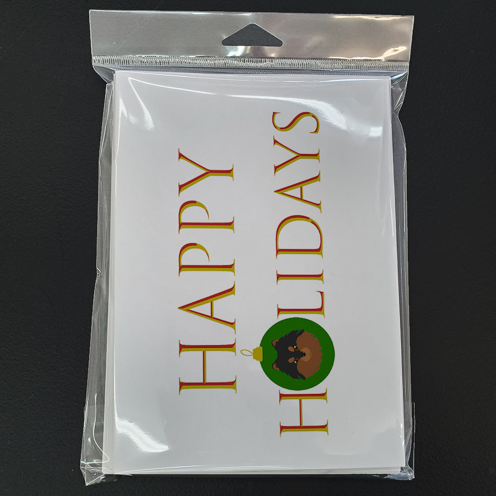 Pomeranian - Dog Face Happy Holidays Christmas Greeting Cards Pack of 8 Blank Cards with Envelopes Whimsical A7 Size 5x7