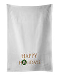 Poodle - Dog Face Happy Holidays Christmas Kitchen Towel Set of 2 White Dish Towels Decorative Bathroom Hand towel for Hand, Face, Hair, Yoga, Tea, Dishcloth, 19 X 28", White